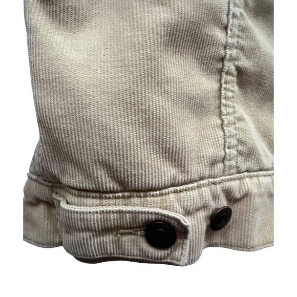 Levis Mens Tan Corduroy Button Up Trucker Jacket Small Sherpa Lined Flap Pockets - Picture 6 of 8